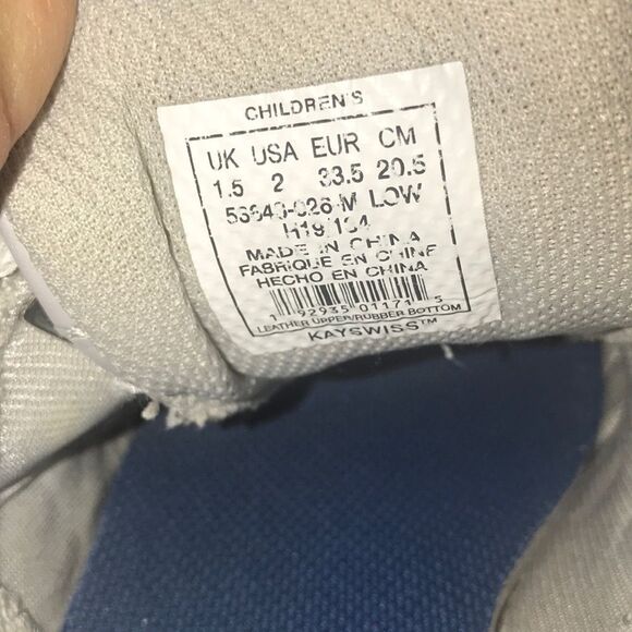 K.SWISS TINIS SHOES SIZE 2 - Picture 10 of 12